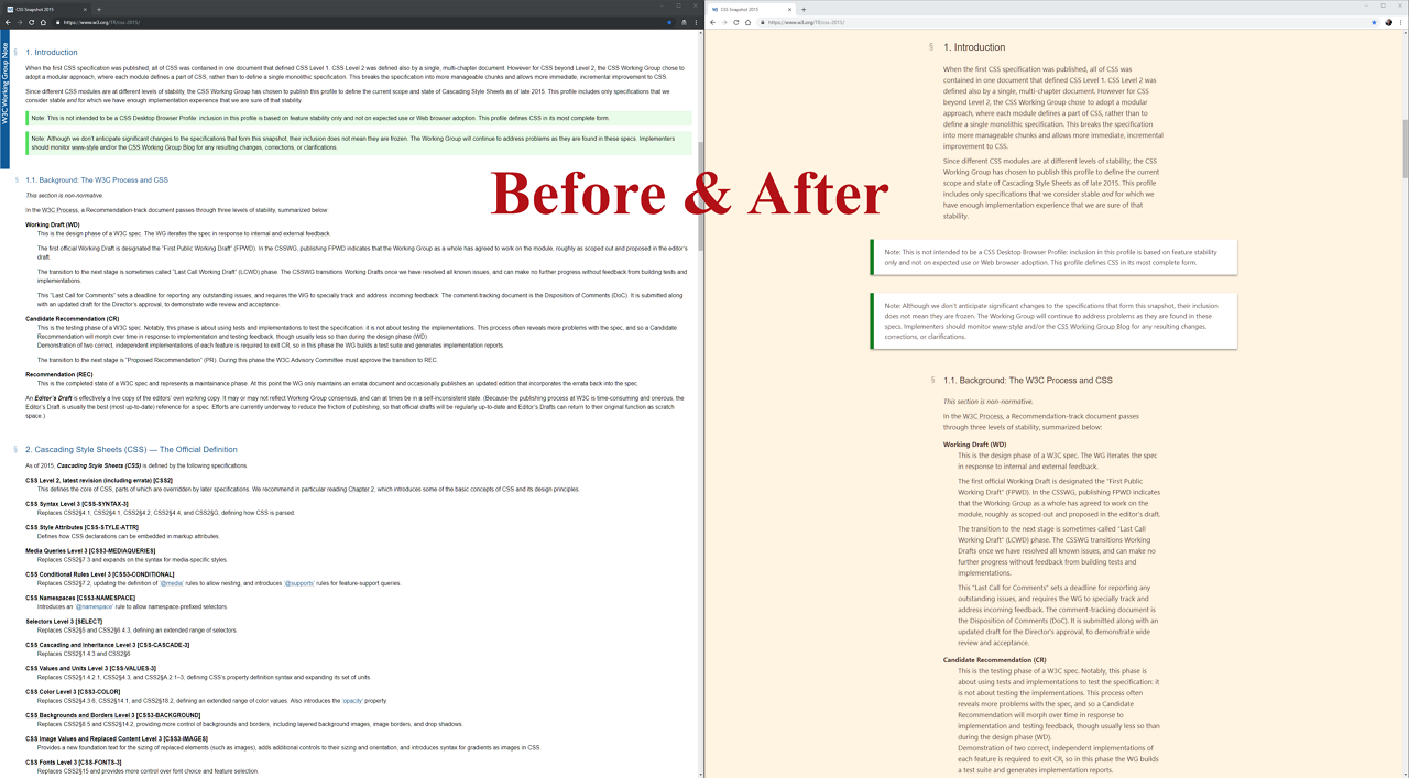 플러그인 사용 전과 후